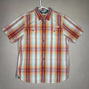 The‎ North Face Shirt Adult Medium Red/Orange Button Down Outdoor Hiking Mens